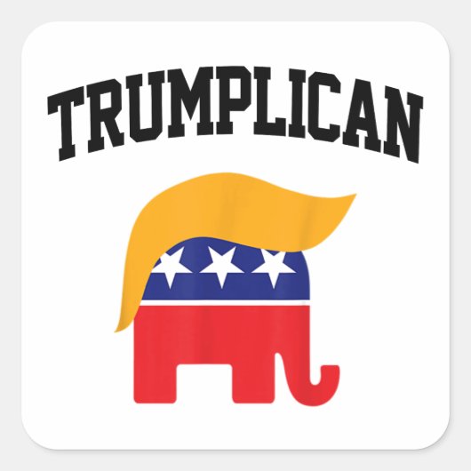 Sticker Carré Trumplican Trump soutient (Devant)