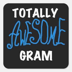 Sticker Carré Tshirts et cadeaux Gram Blue totalement géniaux