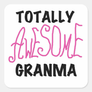 Sticker Carré Tshirts et cadeaux rose Granma absolument géniaux