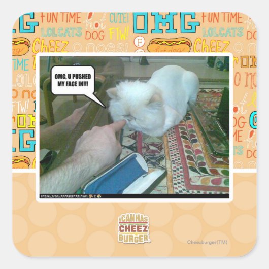 Sticker Carré Tu m'as fait entrer le visage ! (Devant)