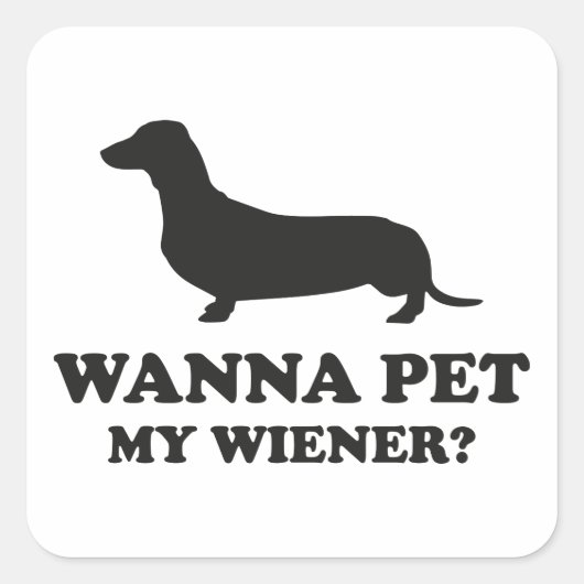 Sticker Carré Tu Veux Pet Mon Wiener ? (Devant)