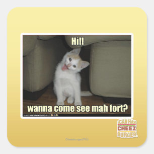 Sticker Carré Tu viens voir le fort de mah ?