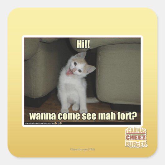 Sticker Carré Tu viens voir le fort de mah ? (Devant)