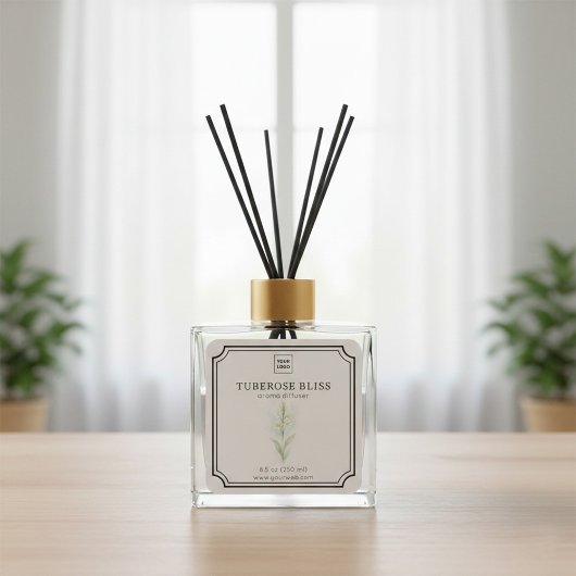 Sticker Carré Tuberose Floral Aroma Diffuser Label