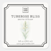 Sticker Carré Tuberose Floral Aroma Diffuser Label (Devant)