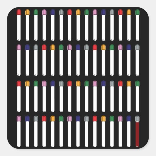 Sticker Carré Tubes de phlébotomie (Devant)