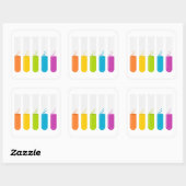 Sticker Carré Tubes d'essai (Feuille)