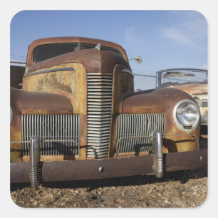 Sticker Carré Tucumcari, Nouveau Mexique, Etats-Unis. Itinérair