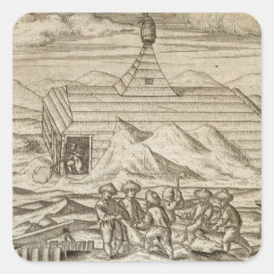 Sticker Carré Tueur d'équipage et pelage d'ours, à l'extérieur d