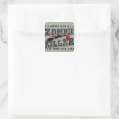Sticker Carré Tueur Zombie professionnel (Sac)