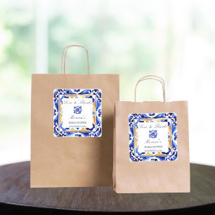 Sticker Carré tuile d'Amalfi Vietri cadeau de shower de mariage 