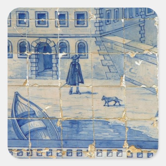 Sticker Carré Tuile d'azulejo (Devant)