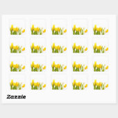 Sticker Carré Tulières jaunes (Feuille)