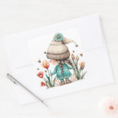 Sticker Carré Tulip Floral Girl Gnome (Enveloppe)