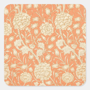 Sticker Carré Tulipe sauvage de William Morris, Art floral orang