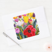 Sticker Carré Tulipes 2007 (Enveloppe)