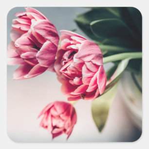Sticker Carré Tulipes dans un vase