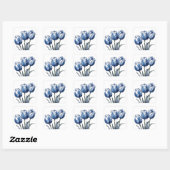 Sticker Carré Tulipes en bleu Delft (Feuille)