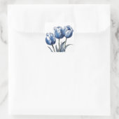 Sticker Carré Tulipes en bleu Delft (Sac)