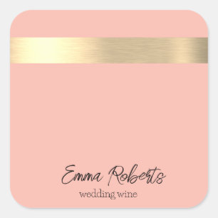 Sticker Carré Tulipes Fraîches Rose Feuille D'Or Fausse Rustique