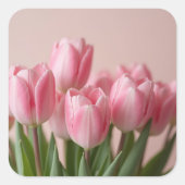 Sticker Carré tulipes roses (Devant)