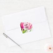 Sticker Carré Tulipes roses avec Feuilles verts - Bougies (Enveloppe)