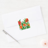 Sticker Carré Tulipes rouges (Enveloppe)
