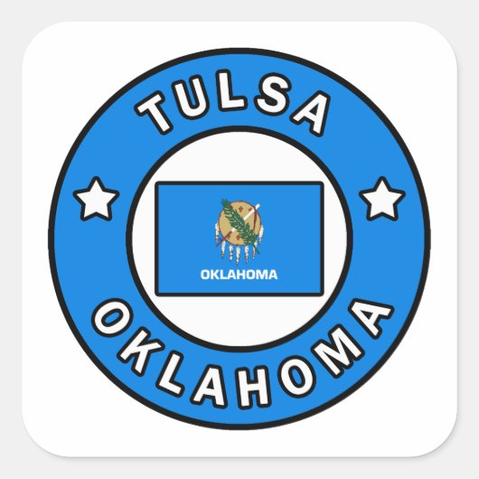 Sticker Carré Tulsa Oklahoma (Devant)