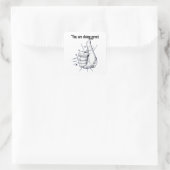 Sticker Carré Tumer le dessin du stylo (Sac)