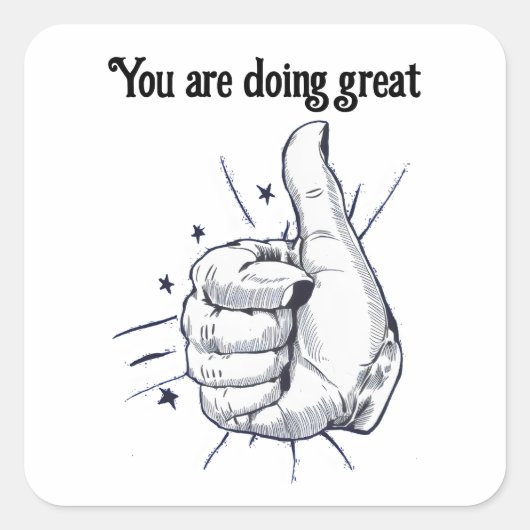 Sticker Carré Tumer le dessin du stylo (Devant)