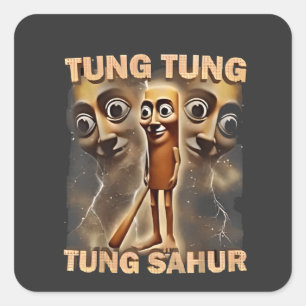 Sticker Carré Tung tung sahur Brainrot Meme