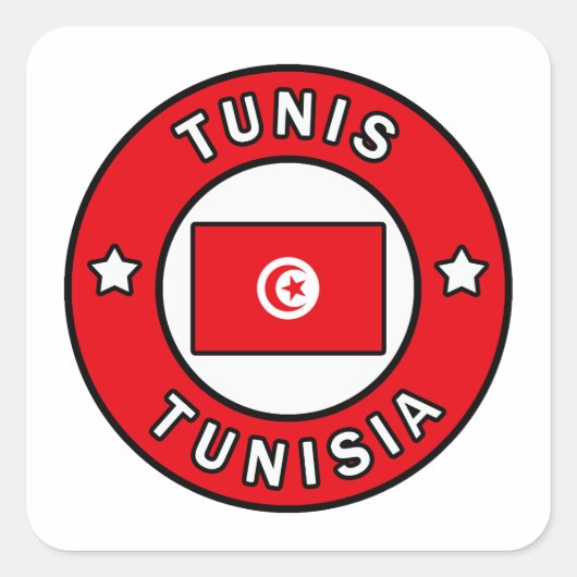 Sticker Carré Tunisie (Devant)