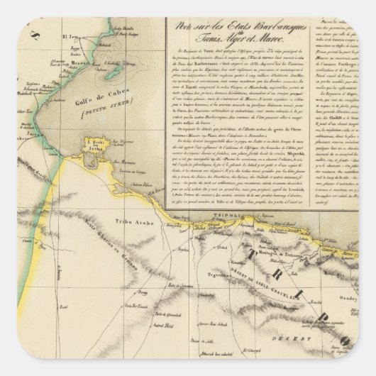 Sticker Carré Tunisie et Libye (Devant)