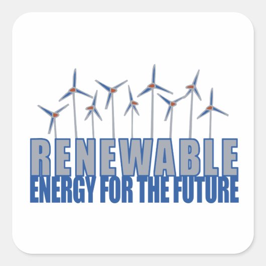 Sticker Carré Turbines éoliennes (Devant)