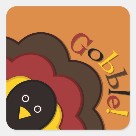 Sticker Carré Turc caché de Thanksgiving (Devant)