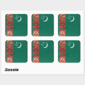 Sticker Carré Turkménistan (Feuille)