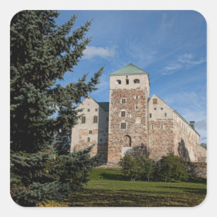 Sticker Carré Turku, Finlande, ancien château de Turun Linna, un