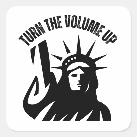 Sticker Carré Turn The Volume Up New York Zohran Mamdani (Devant)
