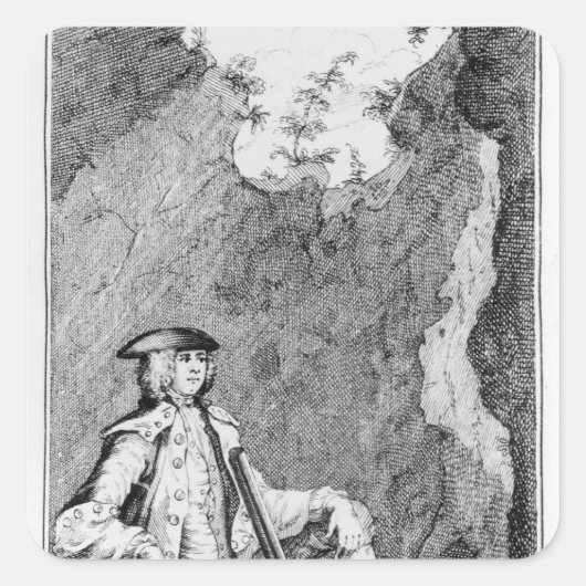 Sticker Carré Turpin comme il s'est caché dans une grotte (Devant)