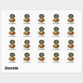Sticker Carré Turquie vintage et Citrouille Thanksgiving (Feuille)