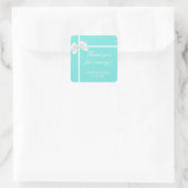 Sticker Carré Turquoise Blue Diamond Bow Fête des mariées Favori (Sac)