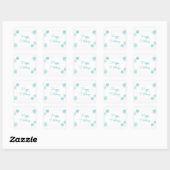 Sticker Carré Turquoise Chatoyant Chic Fête de neige (Feuille)
