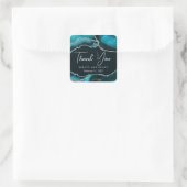 Sticker Carré Turquoise et Argent Faux Parties scintillant Maria (Sac)