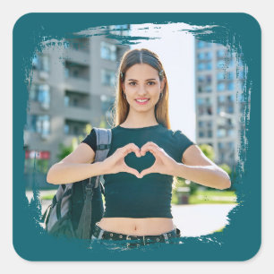 Sticker Carré Turquoise foncé photo de la frontière