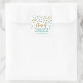 Sticker Carré Turquoise Gold Parties scintillant Confetti Gradua (Sac)