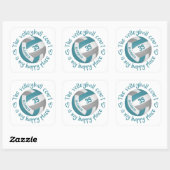 Sticker Carré turquoise gris volleyball girly heureux lieu typog (Feuille)