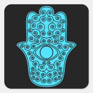 Sticker Carré Turquoise Hamsa-Main de Miriam-Main de Fatima.png