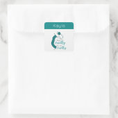 Sticker Carré Turquoise Je Sens Knitty, Oh Tellement Knitty (Sac)