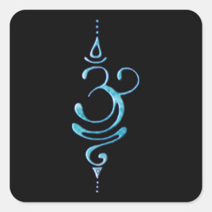 Sticker Carré Turquoise Respirer