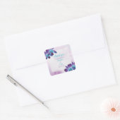 Sticker Carré Turquoise violet bleu Dendrobium Mariage orchidée (Enveloppe)